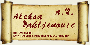 Aleksa Makljenović vizit kartica